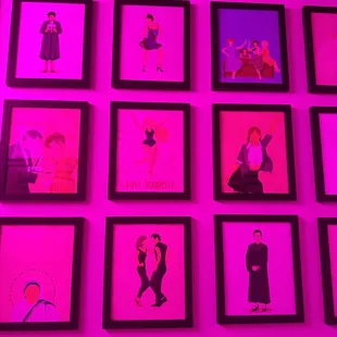Pictures of female heroes/role models in the women&apos;s restroom.
