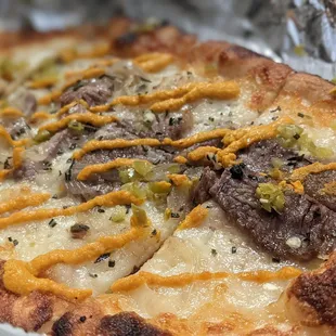 Ribeye flatbread was awwwwwful