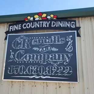 sign for fine country dining