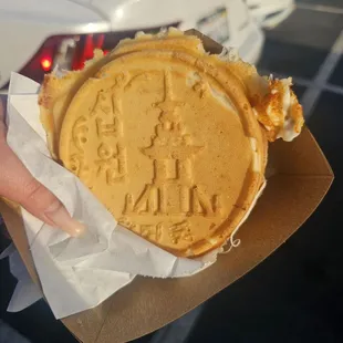 10 won bread with cheese filling!  1 for $5/ 4 for $16  So good! Great texture, perfect amount of filling, gorgeous cheese pull