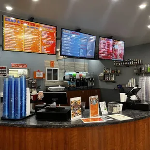 the menus on the wall