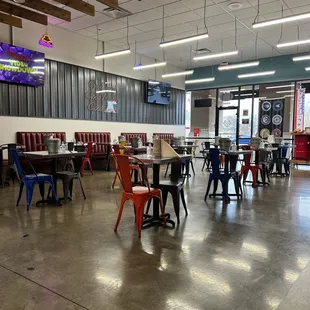 the inside of a restaurant