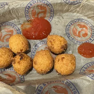 Sweet corn hush puppies. We ate a few before photo