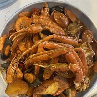 a bowl of seafood
