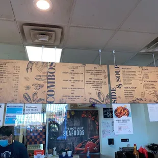 menus on the wall
