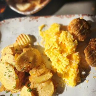 the eggs were perfect and there was a glazed sauce over the salmon cakes that was realllllly good.  Salmon Cakes &amp; Eggs Salmon Cakes &amp; Eggs