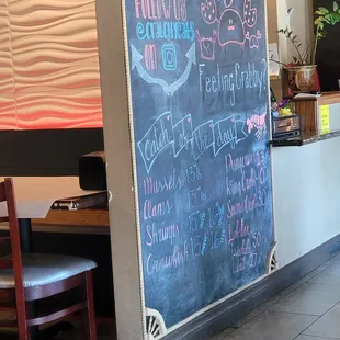 Market prices for seafood