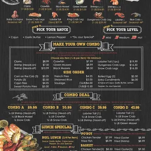 a menu for a seafood restaurant
