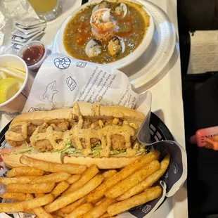 Seafood Gumbo and Fried Shrimp Po&apos;boy Lunch Specials
