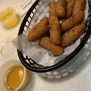 Hush puppies with honey *Chefs Kiss*