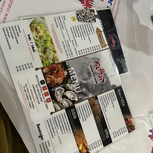 a menu on a table