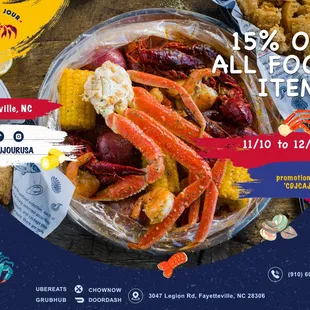 Hey Legion Rd. Enjoy 15% off all food items now through 12/10 with code: CDJCAJUN