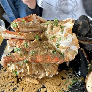 Dungeness crab &amp; mussel skillet by @sixsuperstar