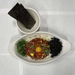 NEW MENU ITEM‼ Introducing our SPICY CRAB RICE BOWL! Come enjoy now