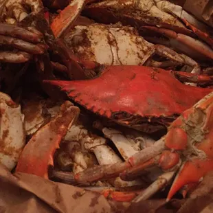 a crab in a brown paper bag