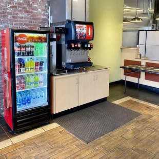 a vending machine in a restaurant