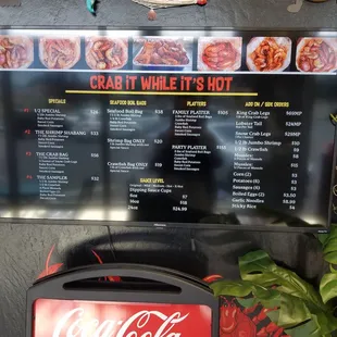 Menu (no to go menus yet)