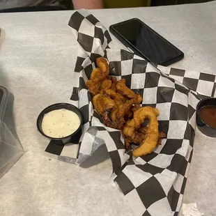 This was our appetizer, the squid sticks.