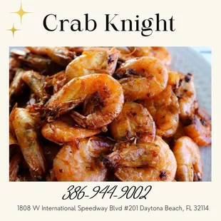 a plate of cooked shrimp