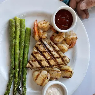 fish of the day, grilled snapper