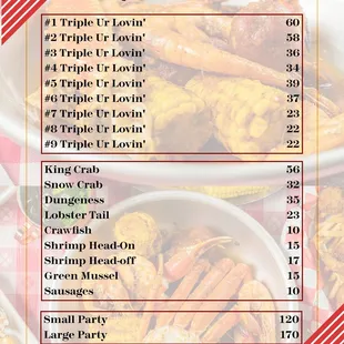 the price of seafood