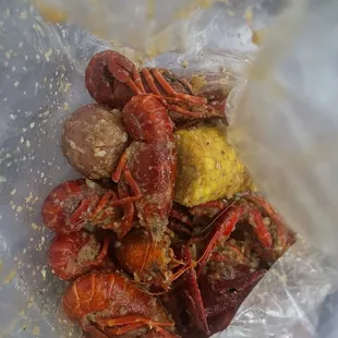 Crawfish in crab pack sauce