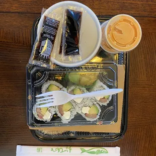 Philadelphia Roll-5.95 Hibachi steak meal-17.99