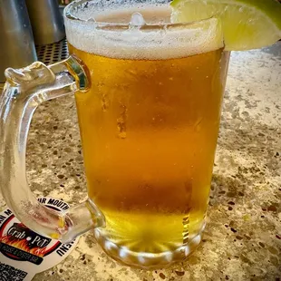 Cold mug of Modelo beer