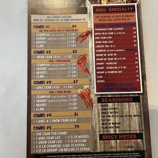 Menu as of May 2021