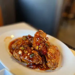 a plate of food on a table