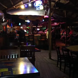 Bar with dancing and host entertaining us on Karaoke.