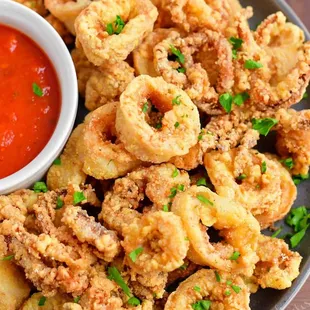 a plate of fried clams