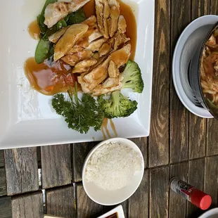 a plate of chicken and broccoli