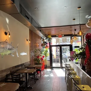 a view of the dining area