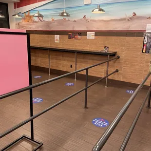 a pink sign in a store