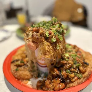 a plate of food on a table
