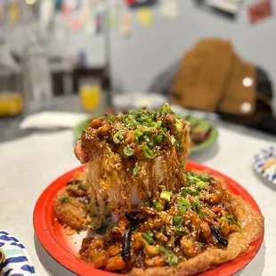 a plate of food on a table