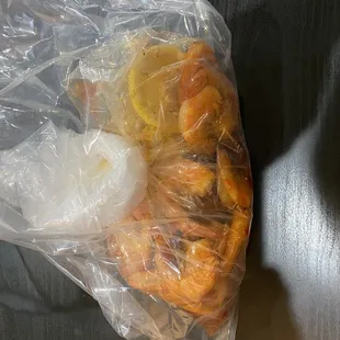1lb shrimp no head, corn and potatoes