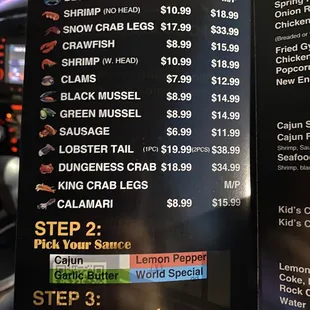 Pick your own menu - world special is the everything sauce