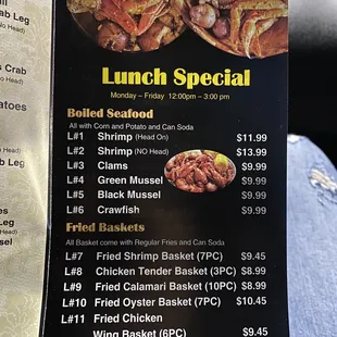 Lunch Specials! Great deal