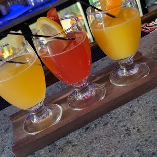 mimosa flight . you can pick 3 options and the had a total of 5 flavors