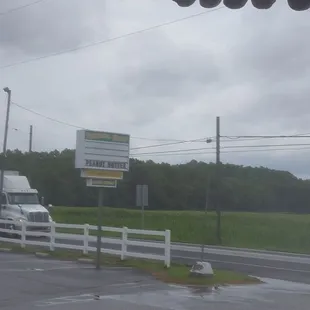 a truck driving down the road