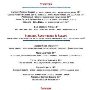 A menu snap shot from their website