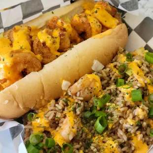 Shrimp Po Boy w/ Seafood Fries Rice