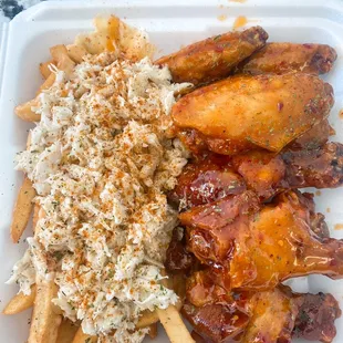 Wings &amp; crabby fries