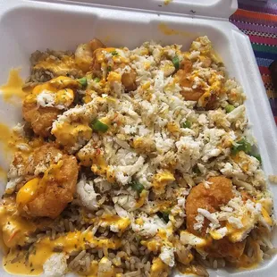 Weekend special, shrimp fried rice/ add crab meat for $4