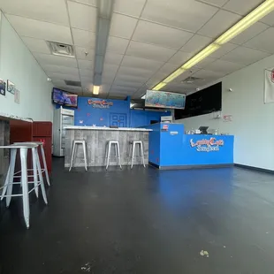 Not many places to sit.