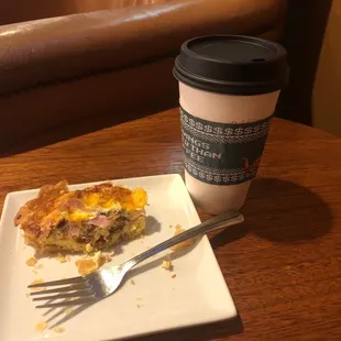 Quiche and coffee