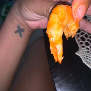 Shrimp with veins