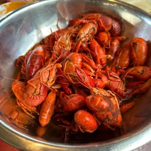 a bowl of crawfish